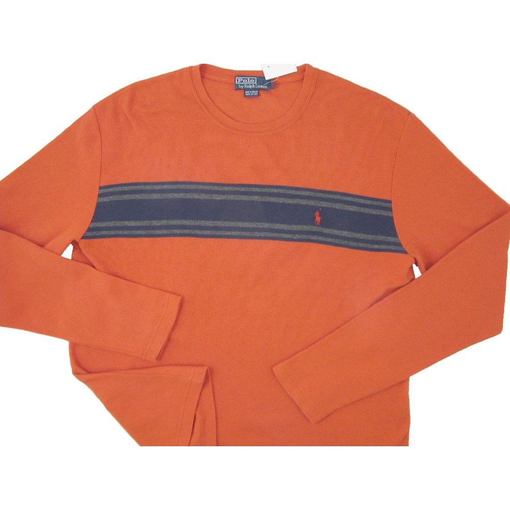 NEW Vintage Polo Ralph Lauren Sweatshirt! L  Orange Jersey Type Fabric Midweight